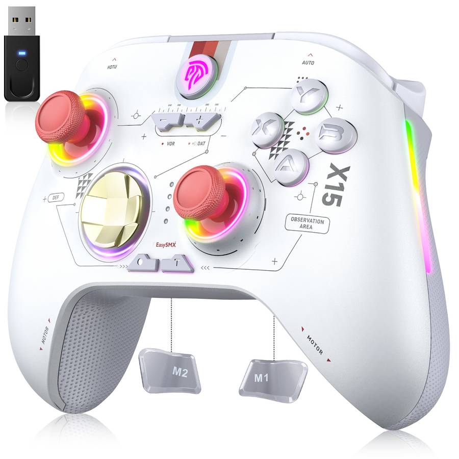 EasySMX X15 Wireless RGB Controller  Hall Effect Joystick & Trigger for Windows / Steam / Swit...