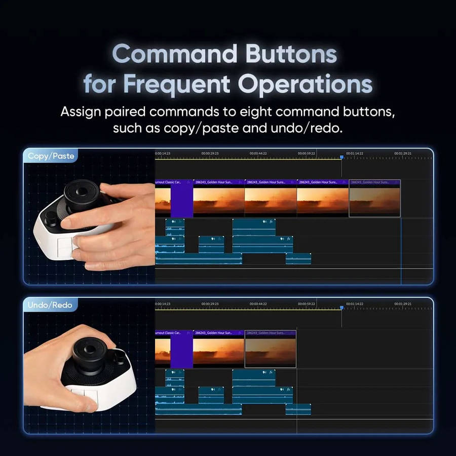 XPPen Pilot Pro Editing Console Wireless Shortcut Keyboard for Video & Photo Editing