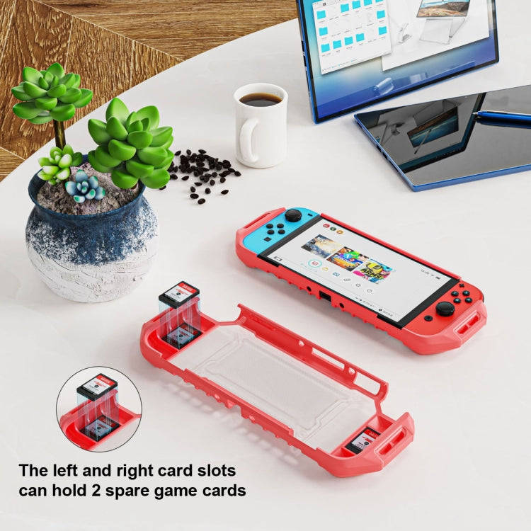 Hybrid Armor Case Cover For Nintendo Switch OLED With Two Game Card Slots Black