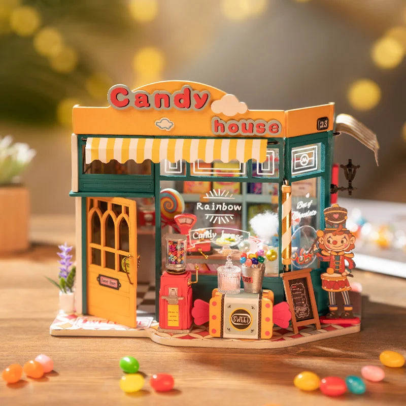 Robotime Rainbow Candy House DIY Miniature 3D Dollhouse Kit