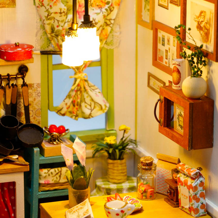 Robotime Jason's Kitchen Wooden DIY Miniature Dollhouse
