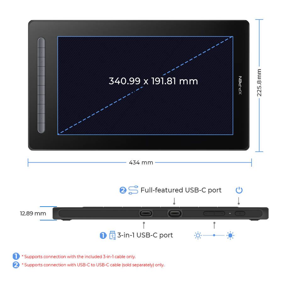 XPPen Deco M Graphics Drawing Tablet Black