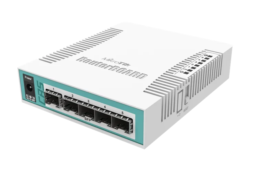 Mikrotik Cloud Router Switch 106-1C-5S with QCA8511 400MHz CPU, 128MB RAM, 1x Combo port (Gigabit...