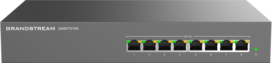 Grandstream Enterprise 8 port Unmanaged GbE PoE Switch - 145W | GWN7701PA