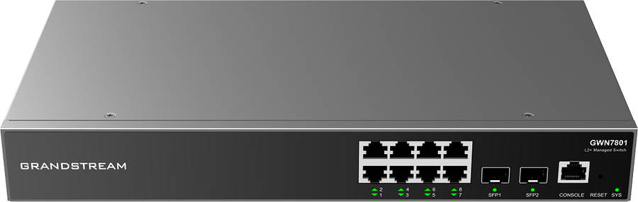 Grandstream Enterprise L2 8 port Managed GbE PoE Switch 120W | GWN7801P