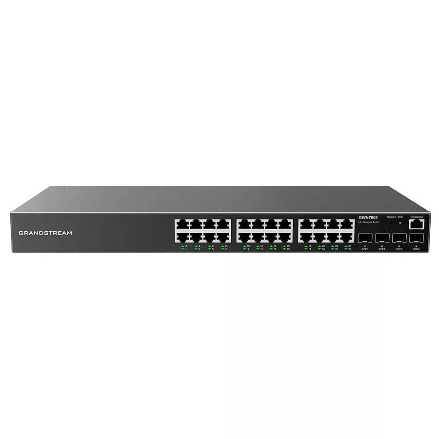 Grandstream Enterprise L2 24 port Managed GbE PoE+ Switch 370W | GWN7803P