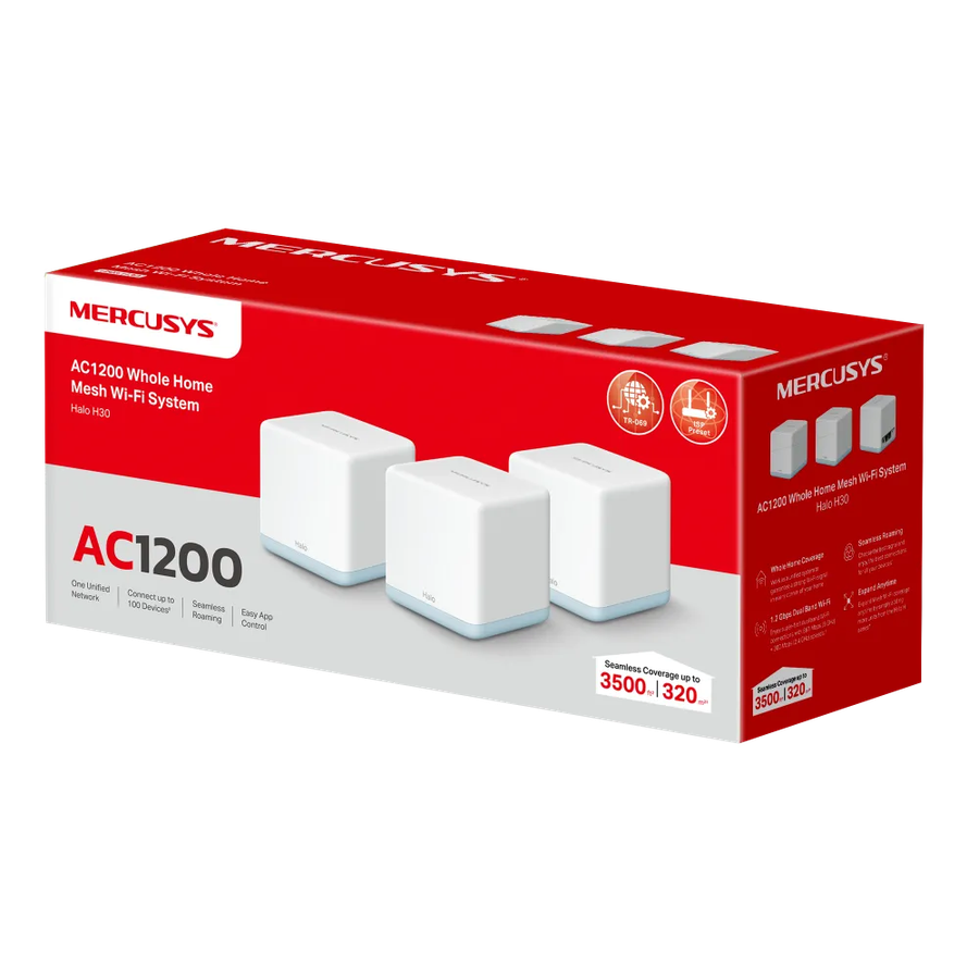 Mercusys Halo H30 AC1300 Mesh Wi-Fi System | MRC-HALO-H30-3P