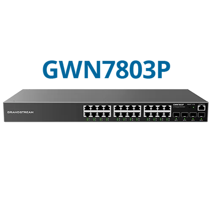 Grandstream Enterprise L2++ 24 port Managed GbE PoE Switch 400W | GWN7803PH-PRO