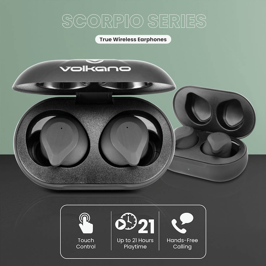 Volkano Scorpio Series True Wireless Earphones - Black