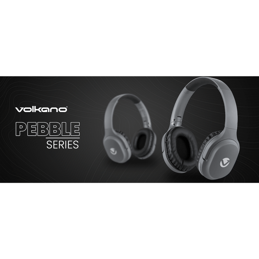 Volkano Pebble Series Bluetooth Headphones - Dark Grey