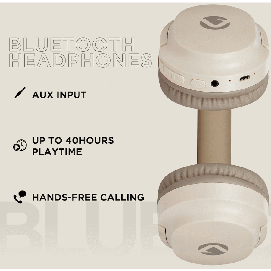 Volkano Pebble Series Bluetooth Headphones - Khaki