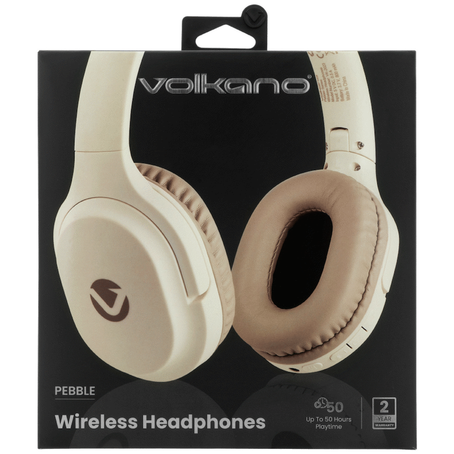 Volkano Pebble Series Bluetooth Headphones - Khaki