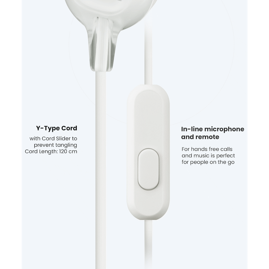 Sony MDR-EX15AP (White) InEar Earphone with Mic for iPhone - Android - Blackberry