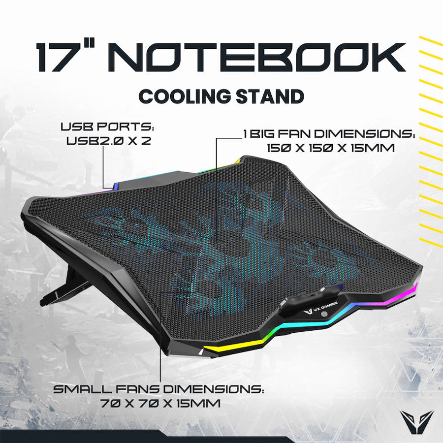 VX Gaming Boreas Series 5-Fan 17" Notebook Cooling Stand