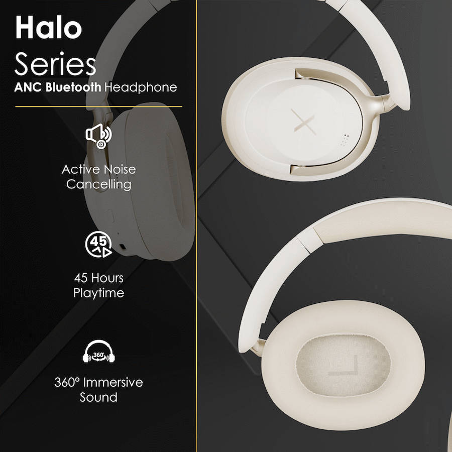 VolkanoX Halo ANC Bluetooth Headphone - Nude