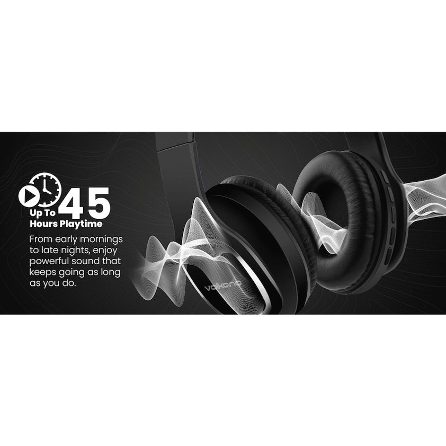 Volkano Phonic Series Bluetooth Full Size Headphones - Black