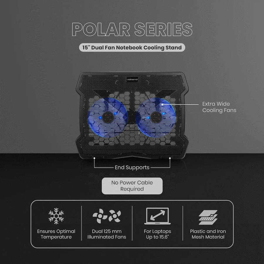 Volkano Polar Series 15" Dual Fan Notebook Cooling Stand