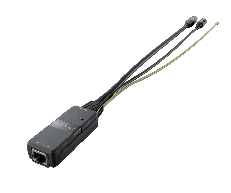 MikroTik Gigabit PoE injector with surge protection, indoor enclosure