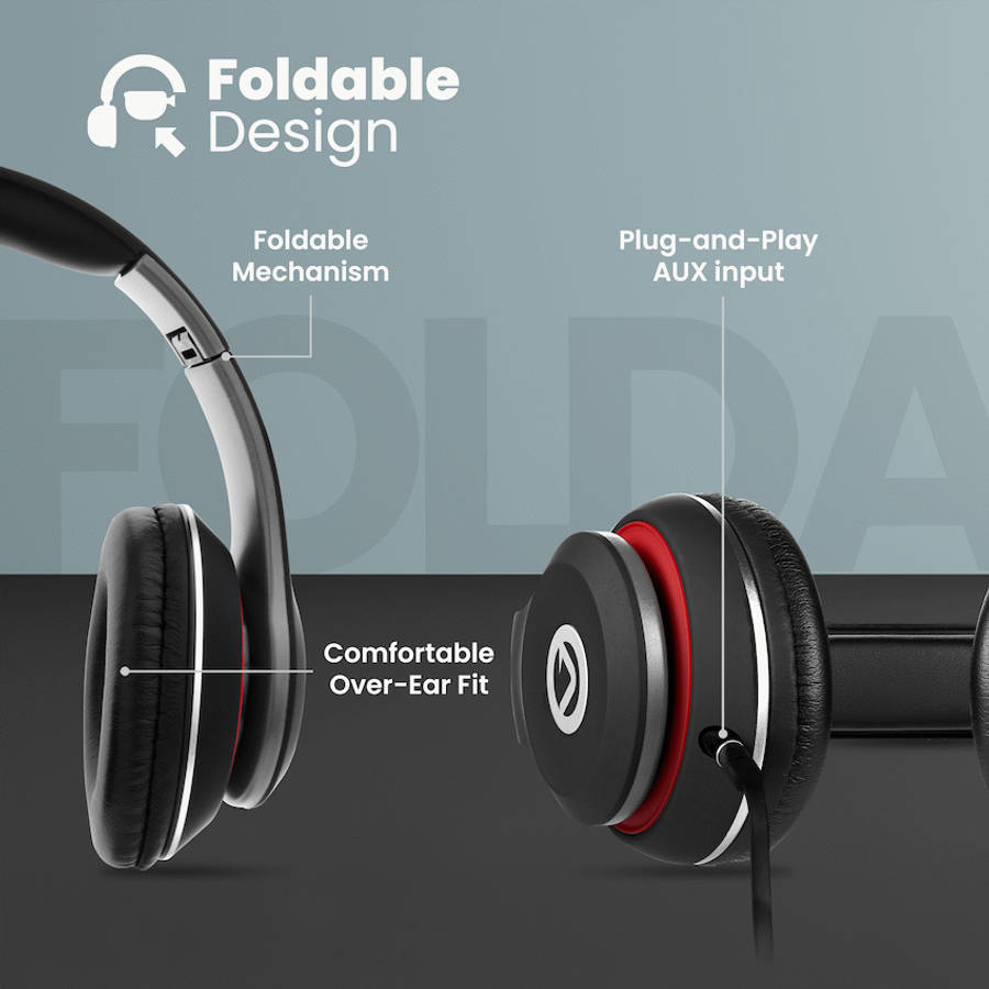Volkano Falcon Headphones with Microphone - Black