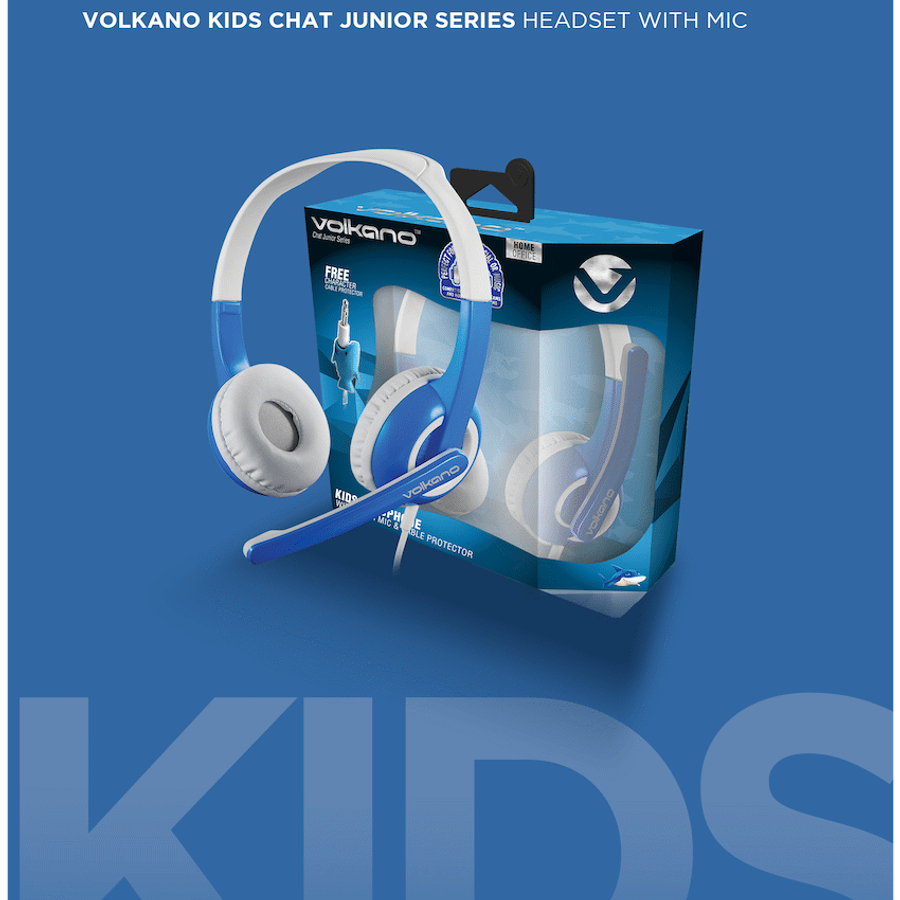 Volkano Kids Chat Junior series headset with mic - Blue