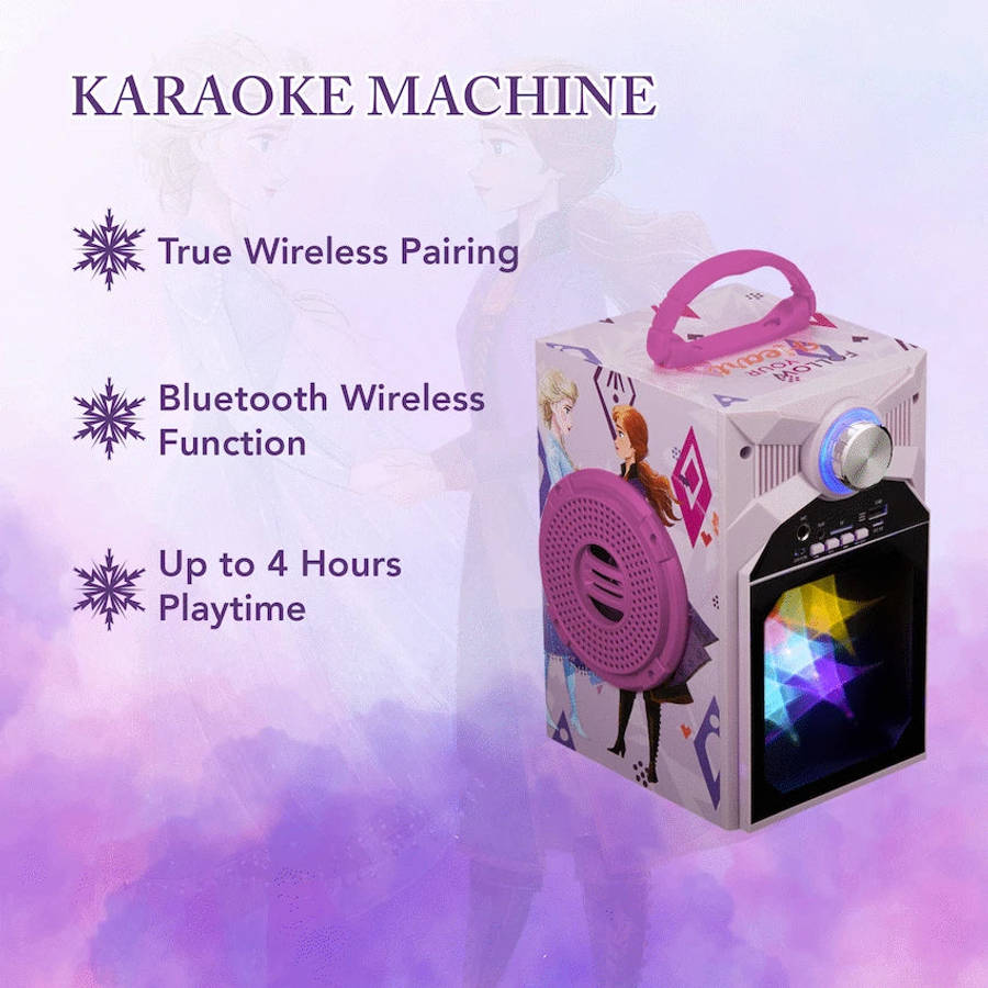 Disney Frozen Classic LED Stars Karaoke Machine with Microphone