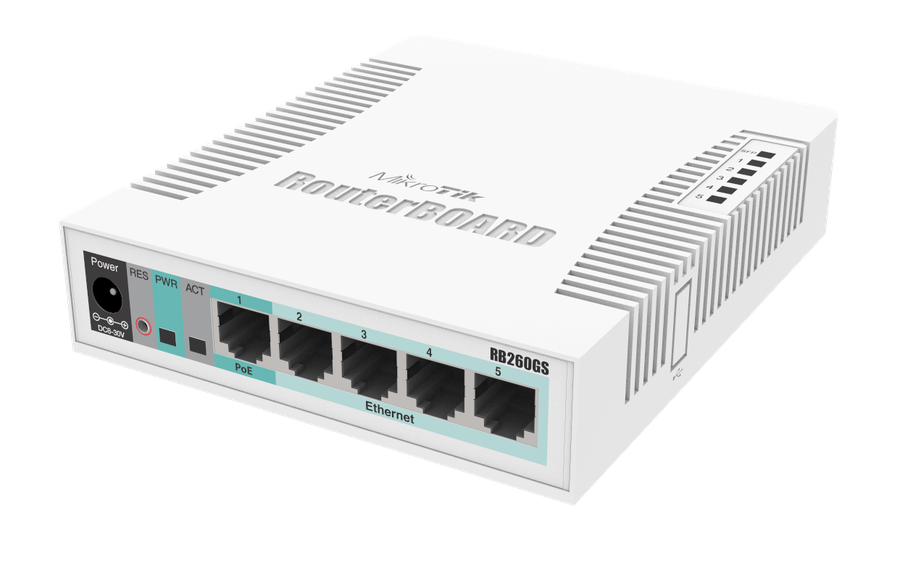 MikroTik CSS106-5G-1S Smart Desktop Switch 5 Port Gigabit 1SFP | RB260GS