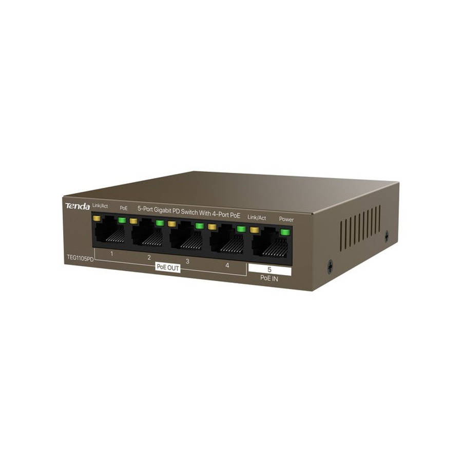 TENDA SWITCH 5 PORT GIGABIT 4XPOE 1XPOE