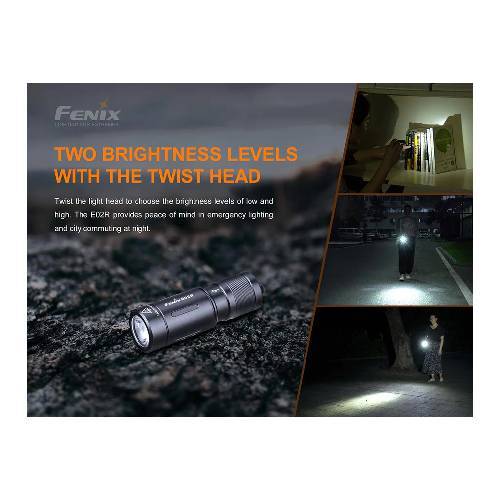 FENIX E02R LED FLASHLIGHT BLACK