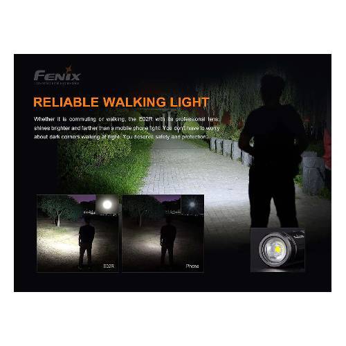 FENIX E02R LED FLASHLIGHT BLACK