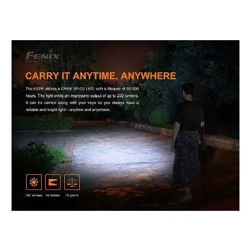 FENIX E02R LED FLASHLIGHT BLACK