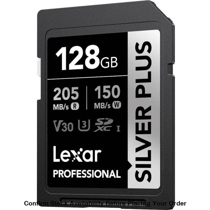 Lexar Professional Silver Plus UHS-I SDXC Memory Card - 128GB, 205mb/s