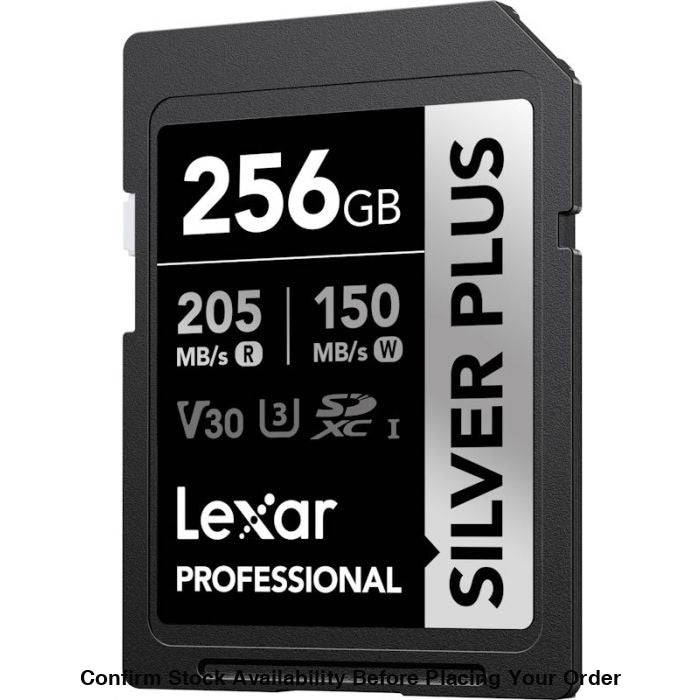Lexar Professional Silver Plus UHS-I SDXC Memory Card - 256GB, 205MB/s