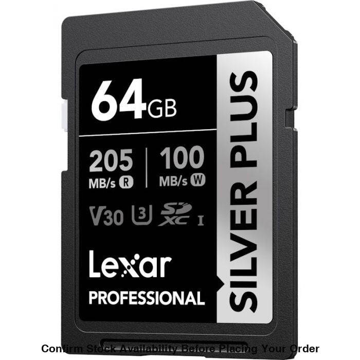 Lexar Professional Silver Plus UHS-I SDXC Memory Card - 64GB, 205MB/s