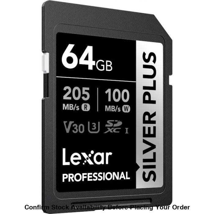 Lexar Professional Silver Plus UHS-I SDXC Memory Card - 64GB, 205MB/s
