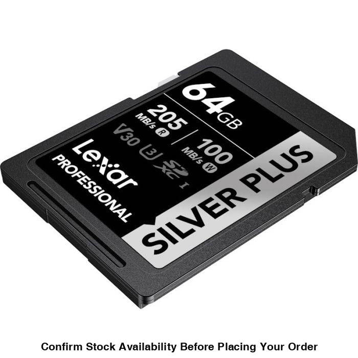 Lexar Professional Silver Plus UHS-I SDXC Memory Card - 64GB, 205MB/s