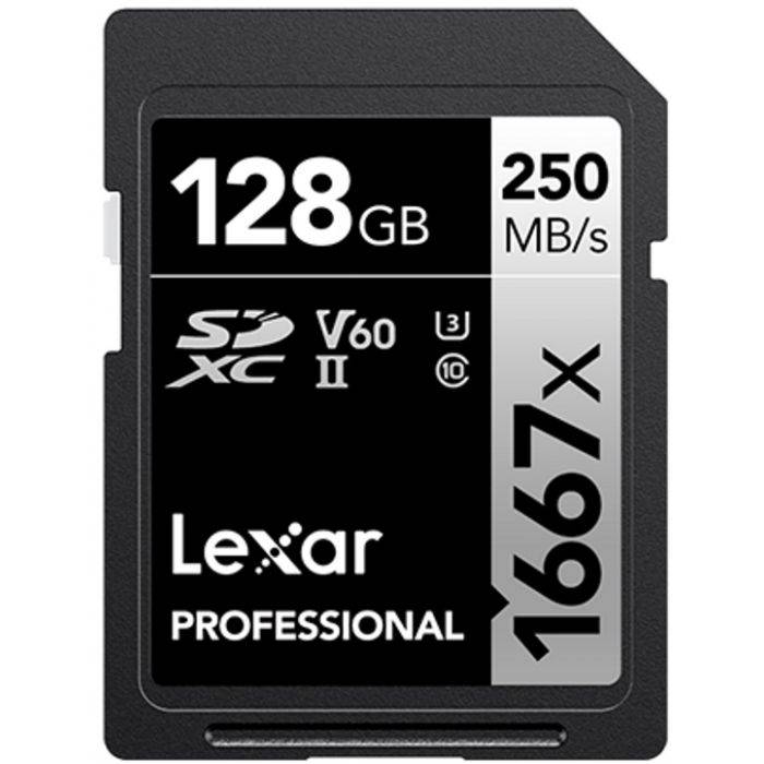 Lexar Proffesional 1667x 250MB/S UHS-II SDXC Memory Card - 128GB