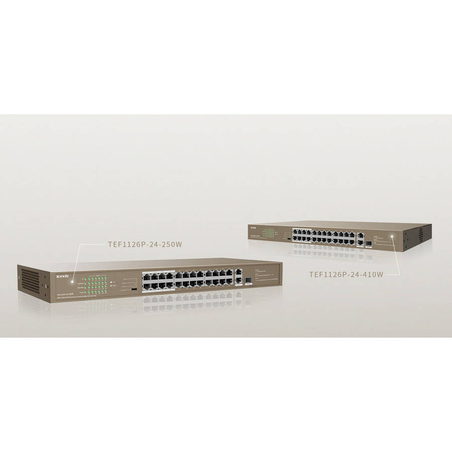 TENDA RACKMOUNT UNMANAGED SWITCH 10/100 24-PORT POE