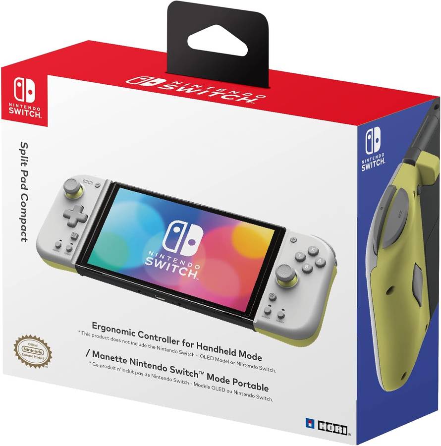Hori Split Pad Compact (Light Grey/Yellow) - Switch