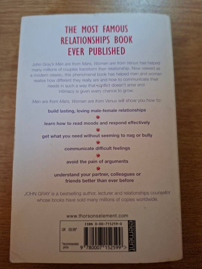 Men Are from Mars, Women Are from Venus  John Gray