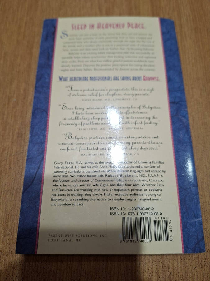 On Becoming Babywise  Gary Ezzo, M.A. and Robert Bucknam, M.D. (Second Hand)