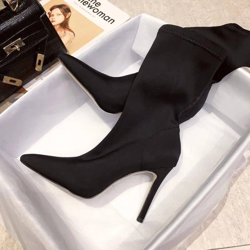 Pointed Toe Red High Heel Boots