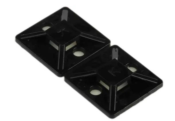 RS PRO Self Adhesive Black Cable Tie Mount 19.5 mm x 19.5mm, 4.6mm Max. Cable Tie Width