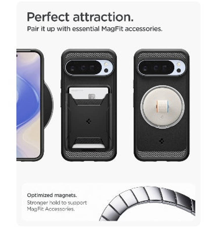 GOOGLE PIXEL 10 PRO XL PREMIUM RUGGED ARMOR MAGSAFE CASE BLACK