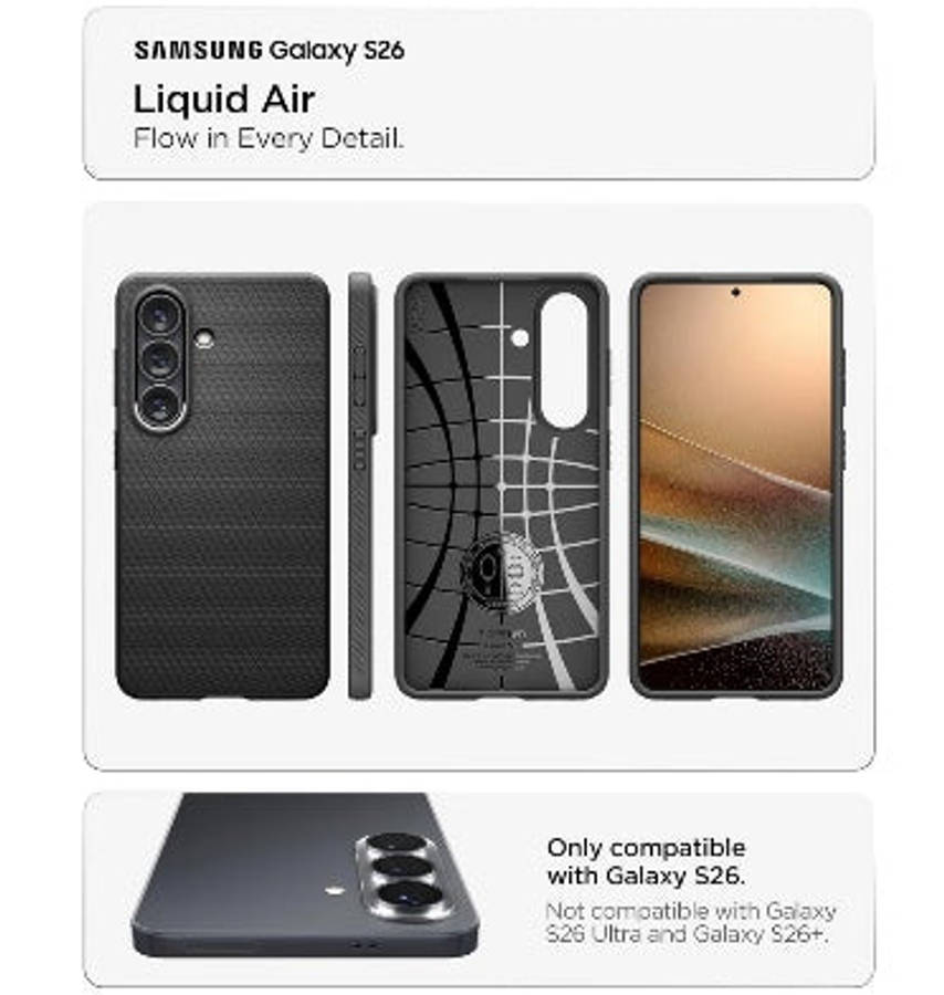 SAMSUNG GALAXY S26 PREMIUM SLIM LIQUID AIR CASE MATTE BLACK | SPIGEN