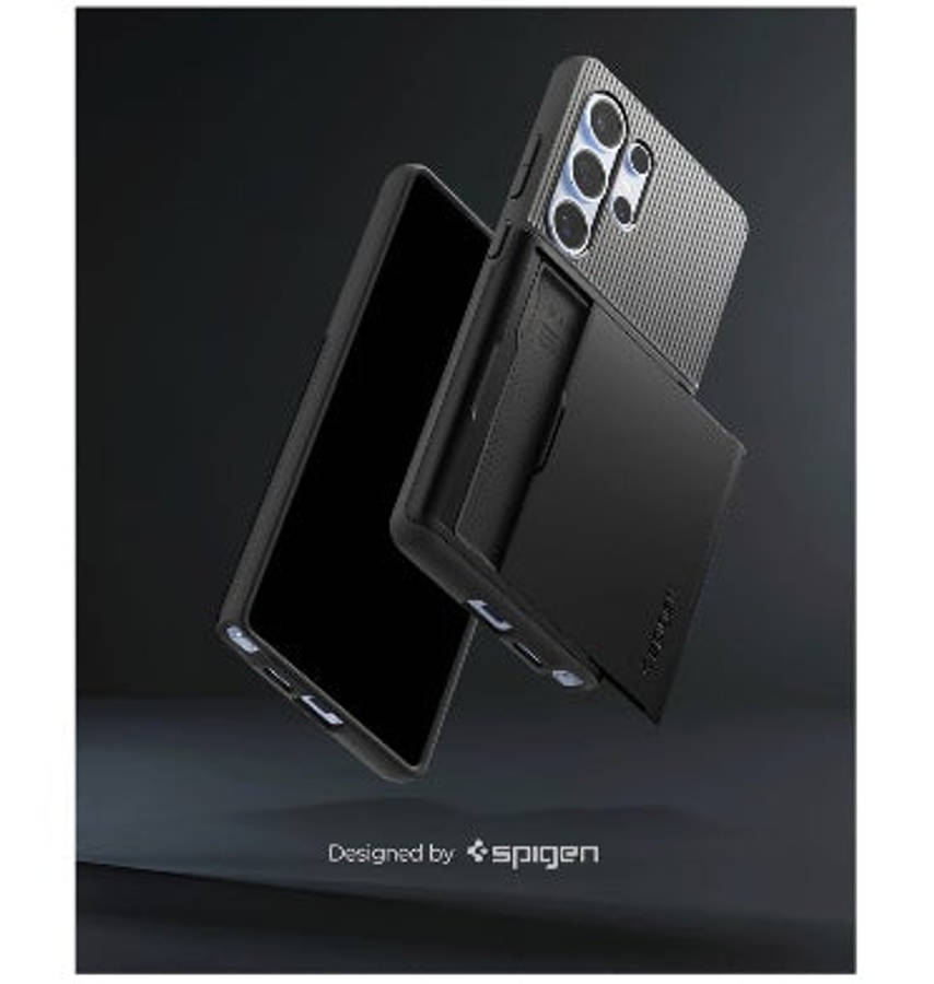 SAMSUNG GALAXY S25 ULTRA PREMIUM SLIM ARMOR CARD CASE BLACK | SPIGEN