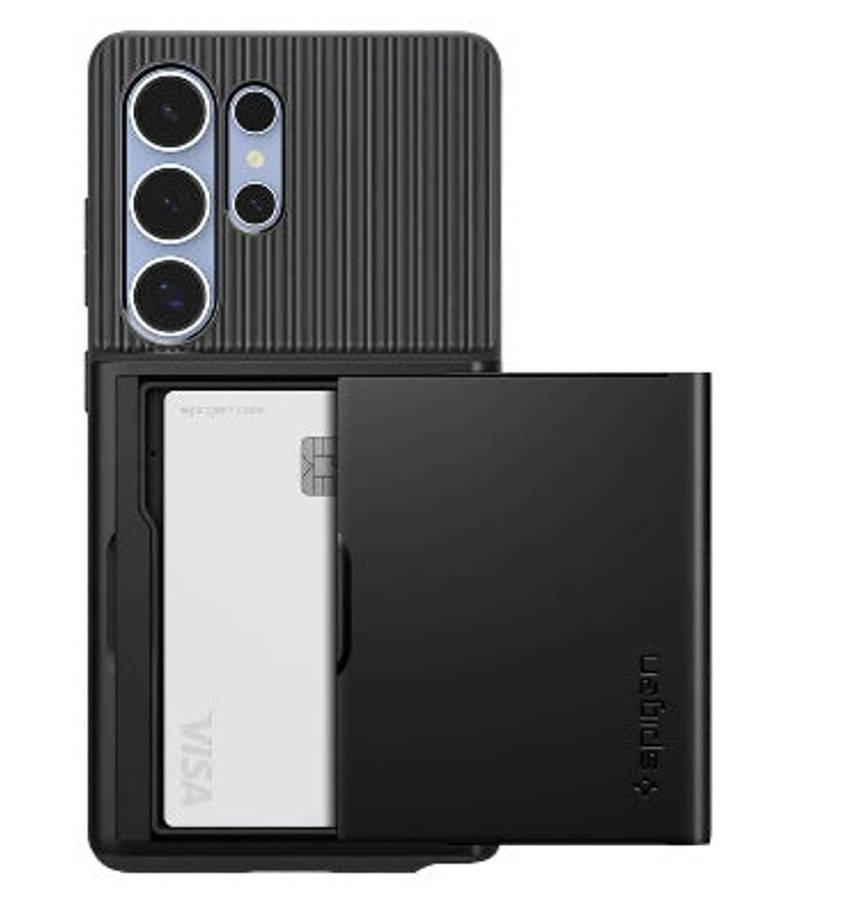 SAMSUNG GALAXY S25 ULTRA PREMIUM SLIM ARMOR CARD CASE BLACK | SPIGEN