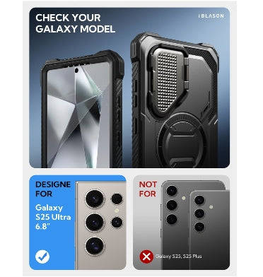 SAMSUNG GALAXY S25 ULTRA PREMIUM FULL BODY ARMORBOX MAGSAFE CASE BLACK | I-BLASON