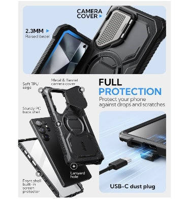 SAMSUNG GALAXY S25 ULTRA PREMIUM FULL BODY ARMORBOX MAGSAFE CASE BLACK | I-BLASON