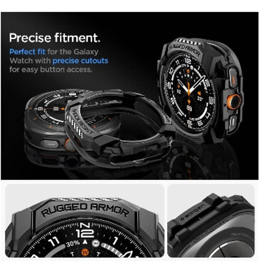 SAMSUNG GALAXY WATCH 7 ULTRA PREMIUM RUGGED TPU CASE 47MM BLACK | SPIGEN