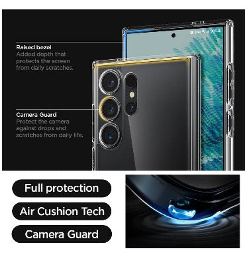 SAMSUNG GALAXY S24 ULTRA PREMIUM ULTRA HYBRID CRYSTAL CASE CLEAR | SPIGEN